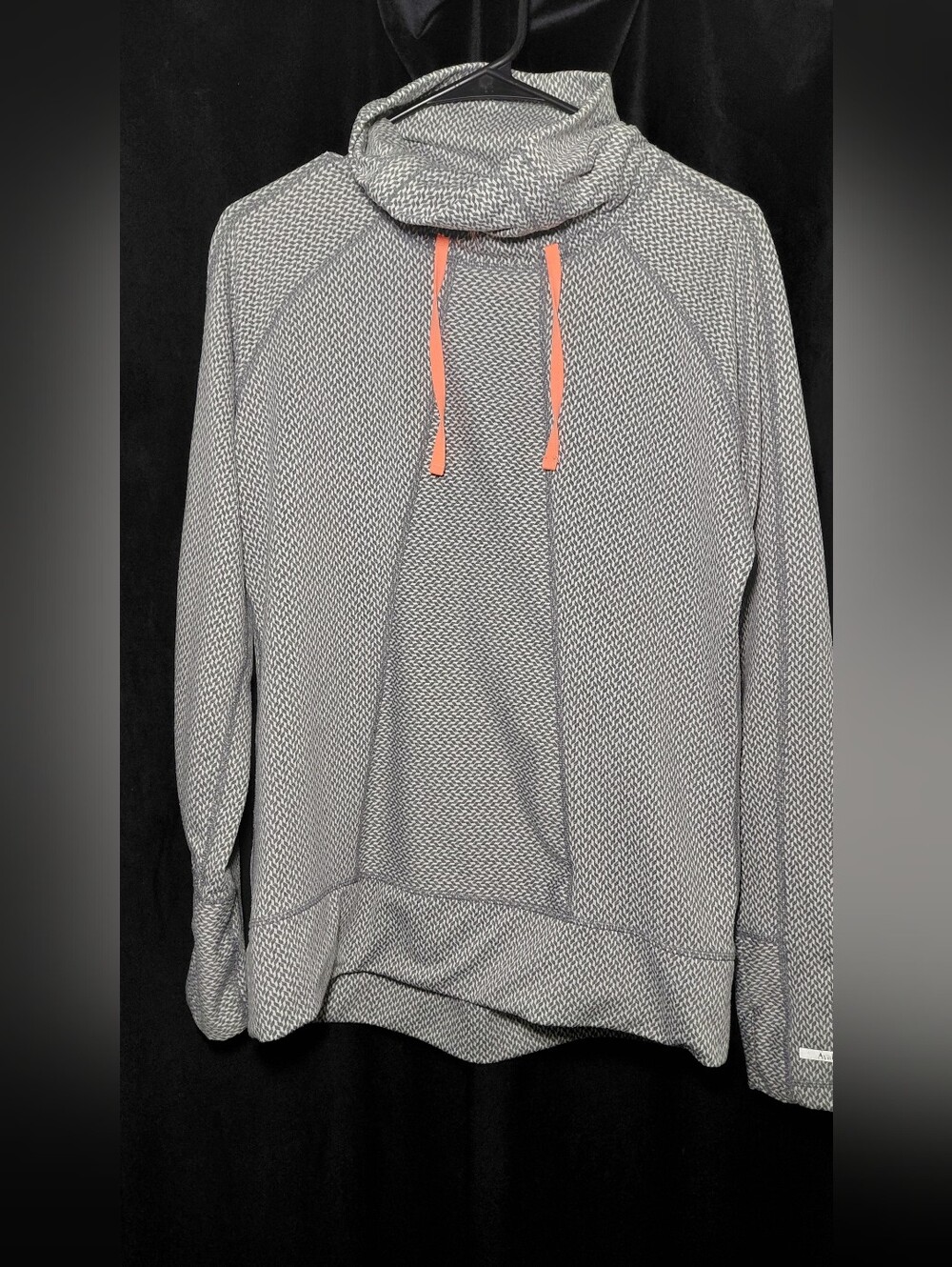 Avalanche Women's Gray Marled Long Sleeve Hoodie with Coral Drawstrings